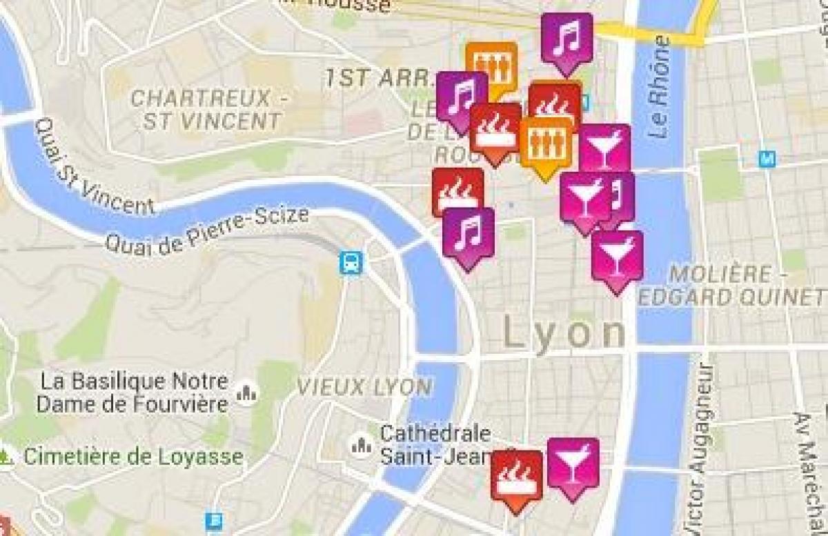 kaart van gay Lyon