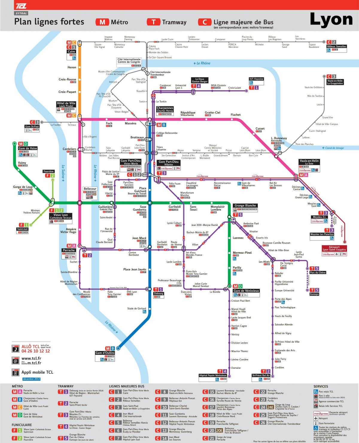 Lyon vervoer kaart