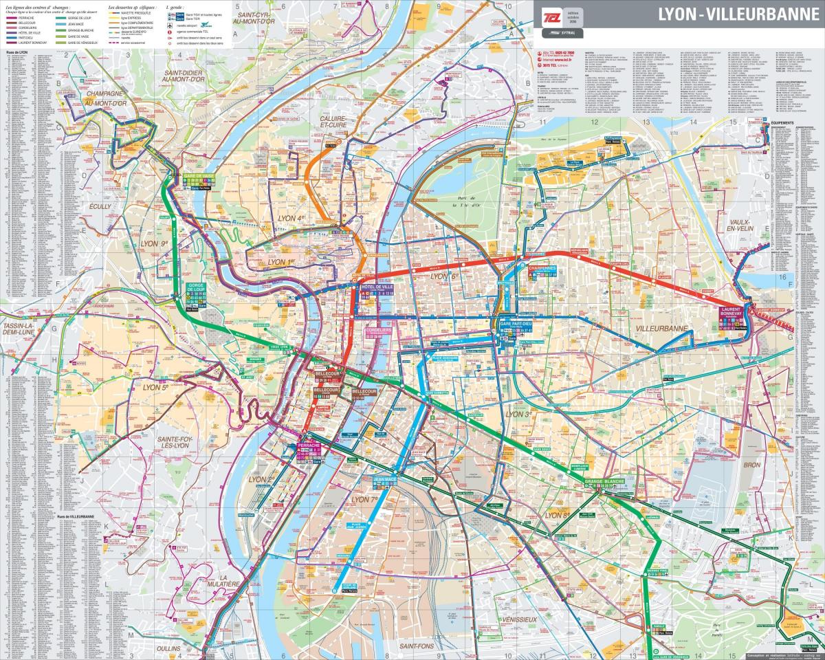 kaart van Lyon pad