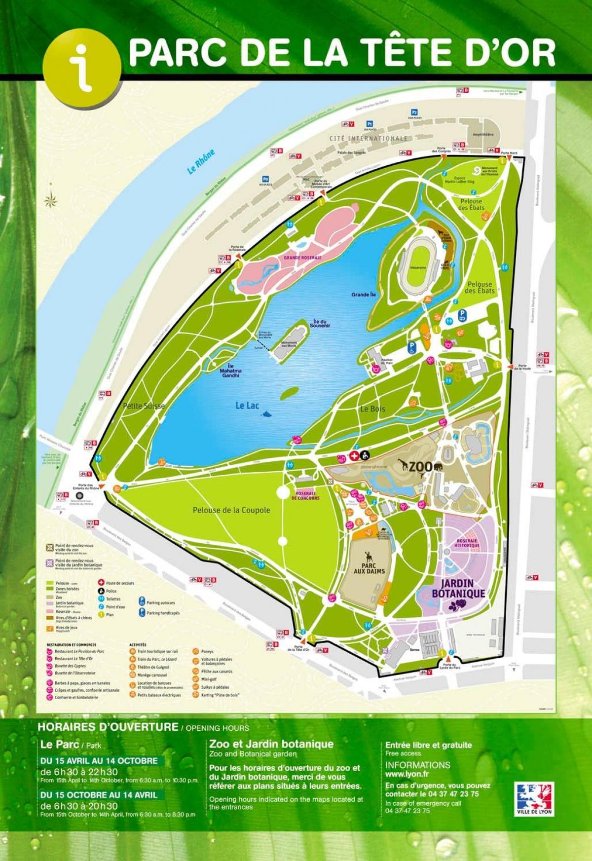 kaart van Lyon park