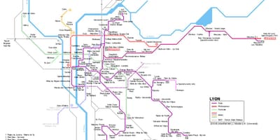 Kaart van die rhône-express Lyon