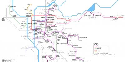 Kaart van die rhône-express Lyon