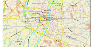 Lyon toeriste-aantreklikhede kaart