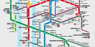 Lyon metro kaart